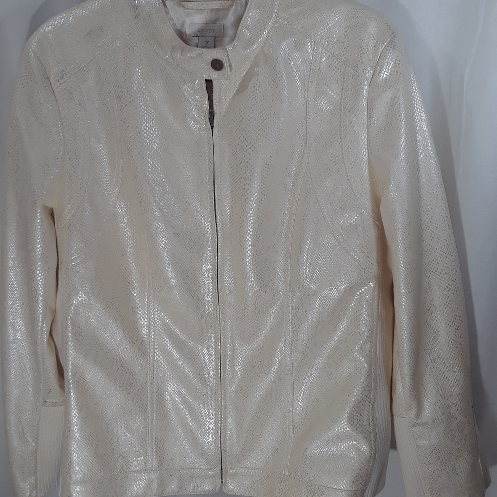 CHICO'S Beige Jacket Size 3